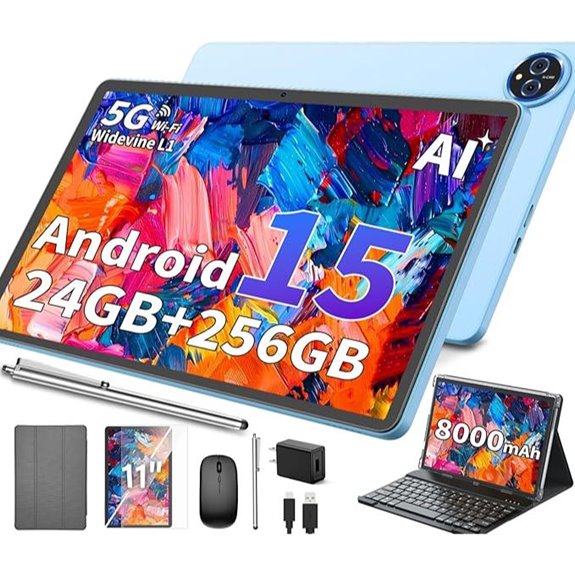 11-Inch Android 15 Tablet with Keyboard and 2TB Storage