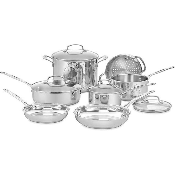 11 piece stainless cookware set