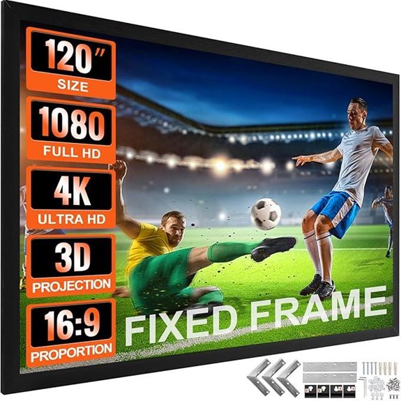 Vevor 120-inch Fixed Frame 4K Projection Screen