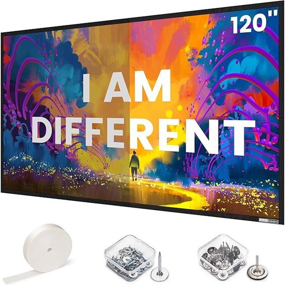 ALR Projector Screen 120-inch Wall-Mounted Gray