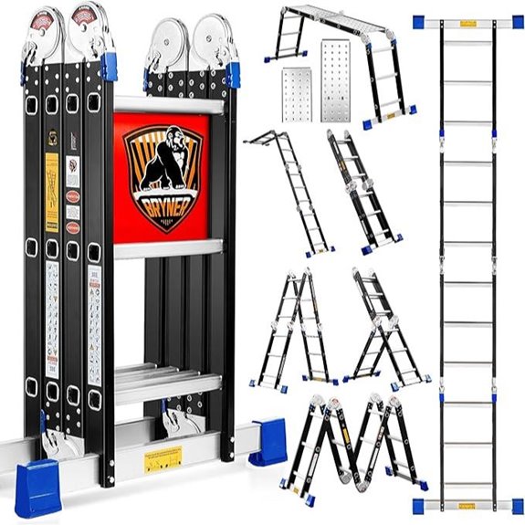 15 Best Multipurpose Ladders That Combine Safety and Versatility 4 Bryner 12Ft Multi-Purpose Aluminum Folding Ladder