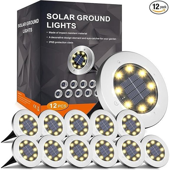 INCX Solar Outdoor Lights 12 Pack Waterproof Garden Decor