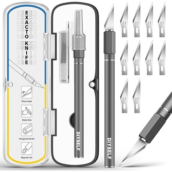DIYSELF Exacto Knife 12 Pcs Set with Case