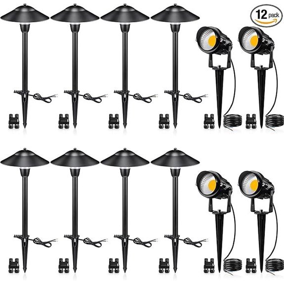 15 Best Patio Lighting Systems to Brighten Your Outdoor Space in 2026 4 SUNVIE 12V Landscape Lighting Kit with 12 Pathlights