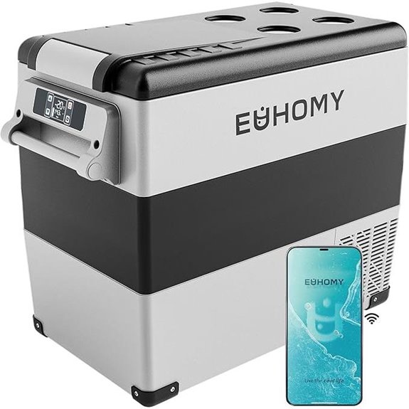 EUHOMY 12V 59QT Car Refrigerator with App Control