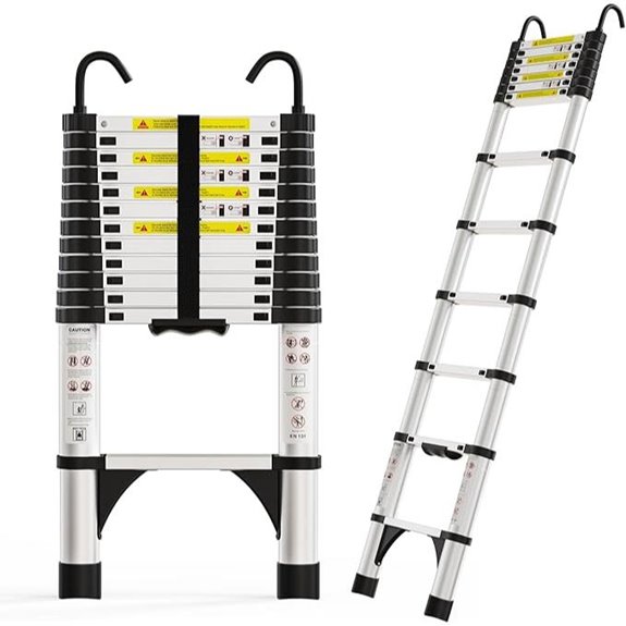 Telescoping Aluminum Ladder 16.5 FT Portable & Extendable