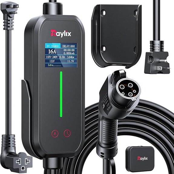 15 Best Portable EV Chargers for Charging on the Go in 2026 13 Raylix 16A Level 1/2 EV Charger with 21ft Cable