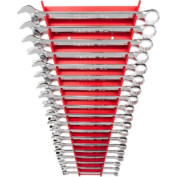 TEKTON Combination Wrench Set with Rack 19-Piece (6-24 mm) | WCB91202