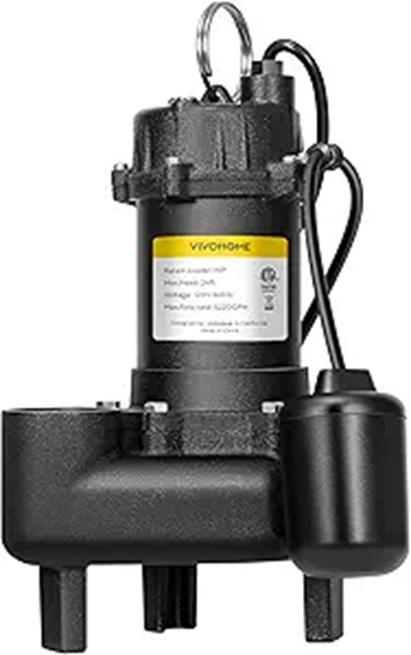 VIVOHOME 1 HP Submersible Sewage Pump with Float