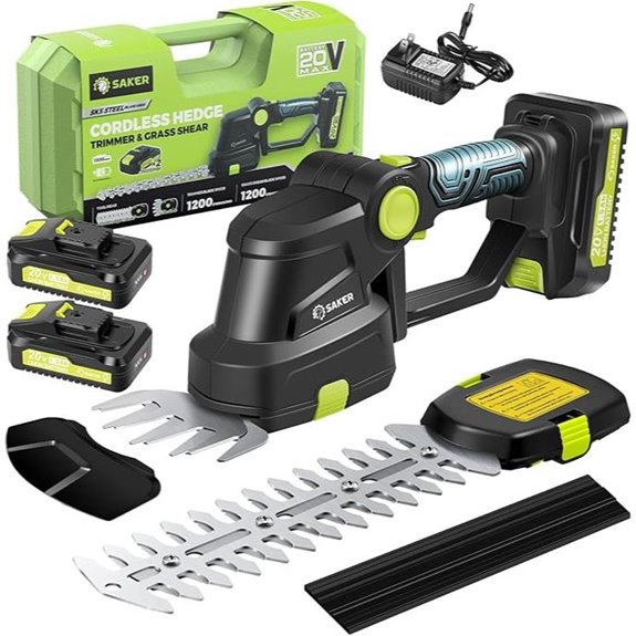 Saker 20V Cordless Hedge Trimmer with Batteries