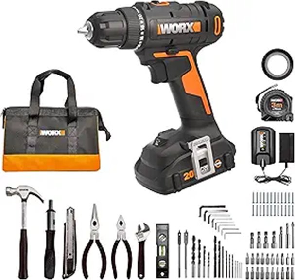 Worx 20V Cordless Drill Kit with Accessories