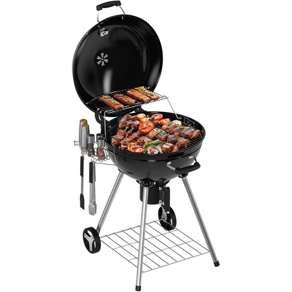 22-Inch Charcoal Kettle Grill with 500 Sq. In. Cooking Area