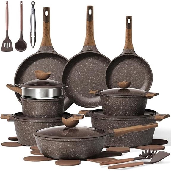 26 piece nonstick cookware set