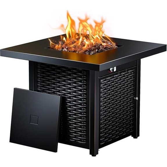 Ciays 28-Inch Propane Fire Pit with Lava Rock