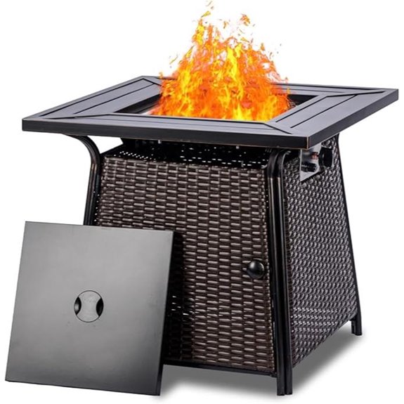 15 Best Propane Fire Pits for Cozy Nights and Stunning Backyard Ambiance 15 28-Inch Wicker Gas Fire Pit Table with Lava Rocks