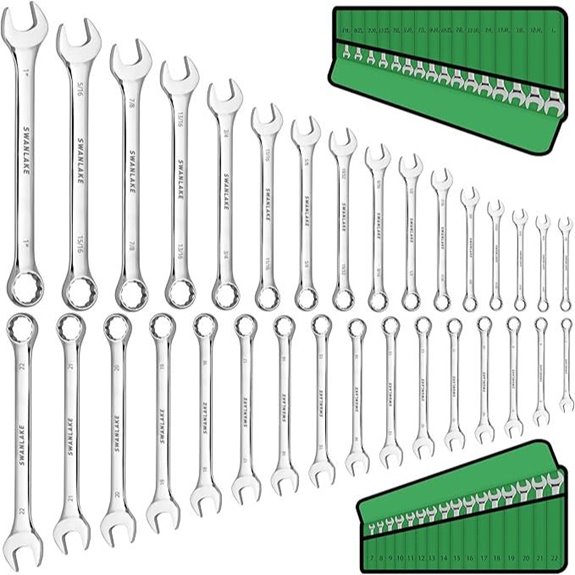 SWANLAKE 32-Piece SAE & Metric Wrench Set