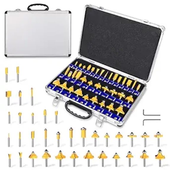 PlatinumEdge 35-Piece Tungsten Carbide Router Bit Set