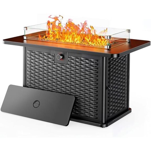 Ciays 43-Inch Propane Fire Pit with Glass Stones