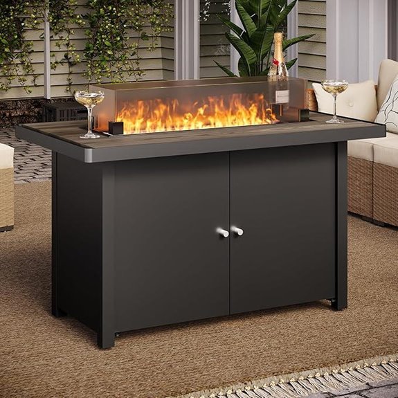 10 Best Outdoor Fire Pits That Will Transform Your Backyard Into a Cozy Oasis 9 LAUSAINT HOME 43-Inch Propane Fire Pit with Wind Guard