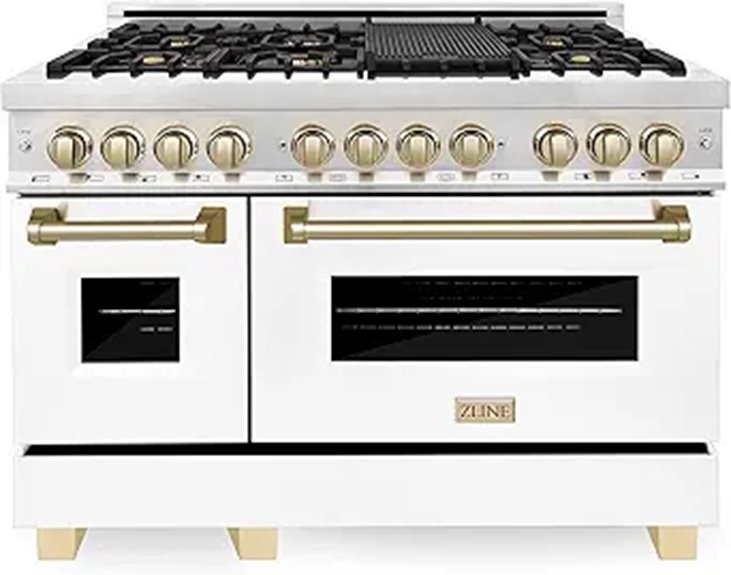 14 Best Dual Fuel Ranges of 48 Inches for Professional-Grade Cooking 14 ZLINE Autograph 48-inch Dual Fuel Range with Ovens