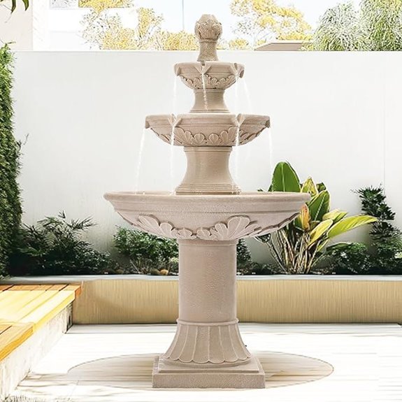 Grepatio 48” Outdoor Roman Pillar Water Fountain
