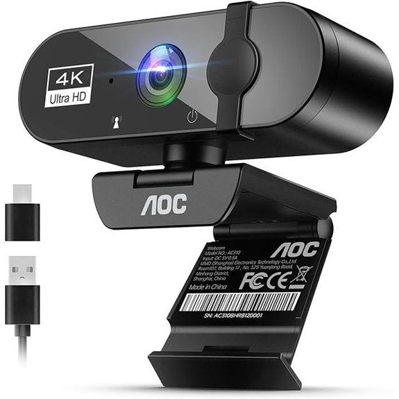 9 Best 4K Webcam for VR Streaming in 2026 That Sets the Standard 5 AOC 4K Webcam with Microphone and Privacy Cover