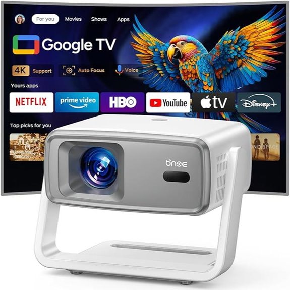 4K WiFi Bluetooth Projector with Auto Focus