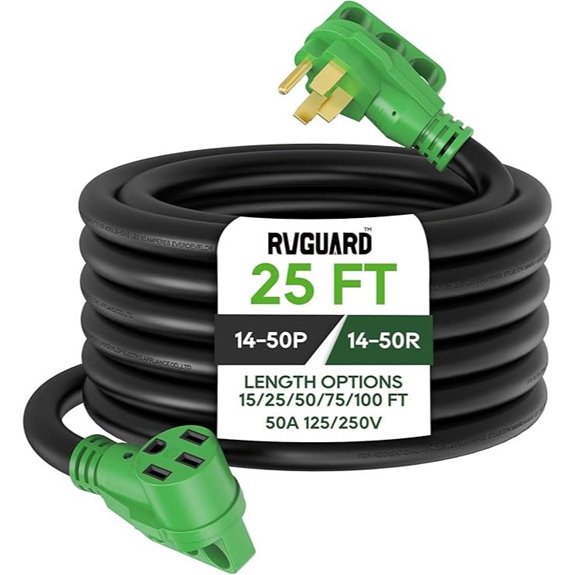 RVGUARD 50A 25ft RV/EV Extension Cord with Indicator