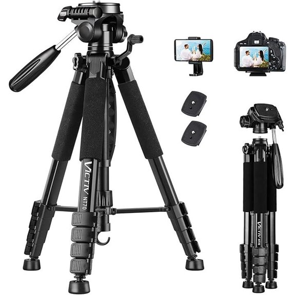 14 Best Video Tripods for Filmmakers in 2026 16 VICTIV 74” Camera Tripod with Phone Holder