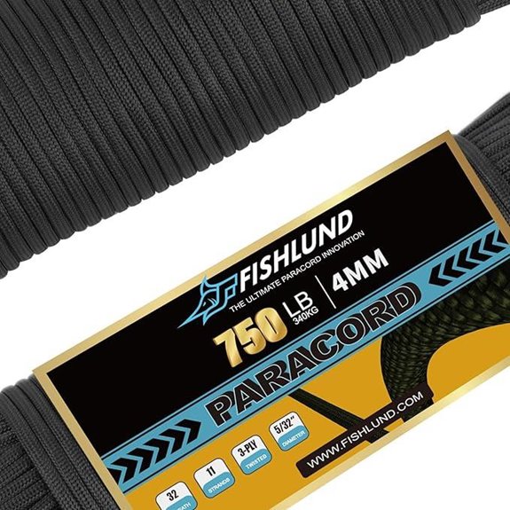 Heavy Duty 750lb Paracord Nylon Rope 50ft Black