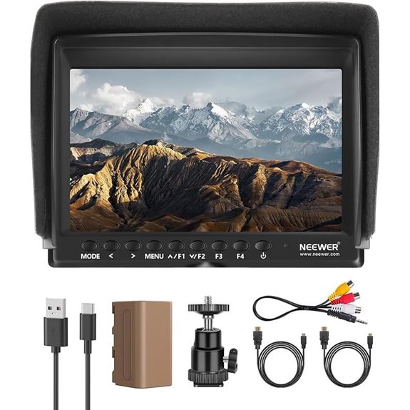 NEEWER 7 Camera Field Monitor with Battery and Accessories