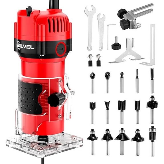 Silvel 800W Wood Router with Bit Set