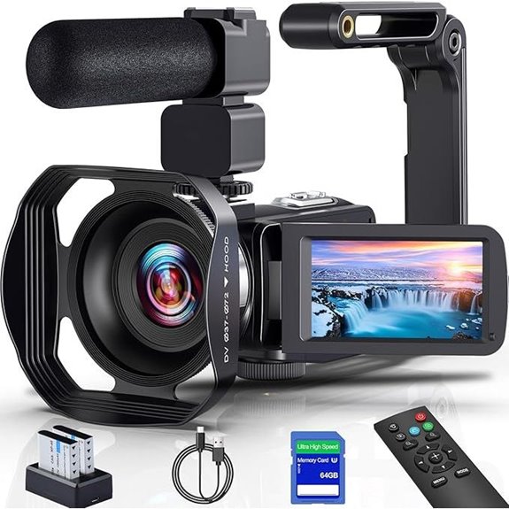 8K Video Camera Camcorder with 64MP and Accessories