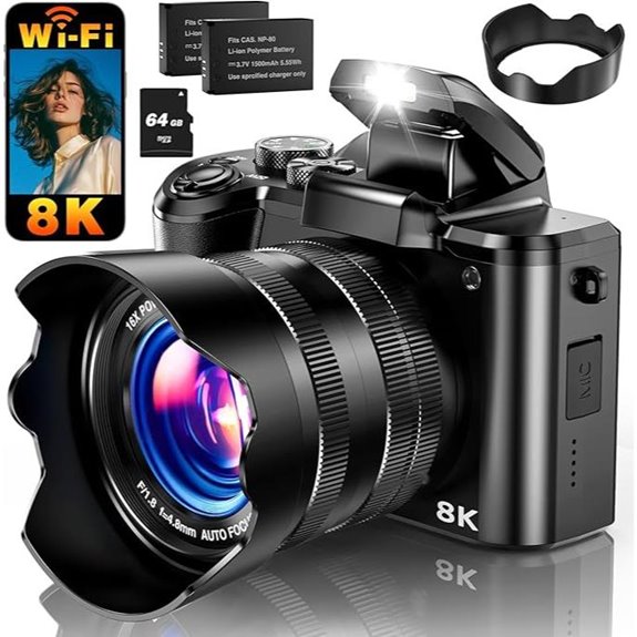 10 Best Cameras for Indie Filmmakers in 2026 3 8K Digital Camera with 88MP WiFi Touchscreen