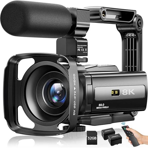 8K Video Camera Camcorder with WiFi and Accessories