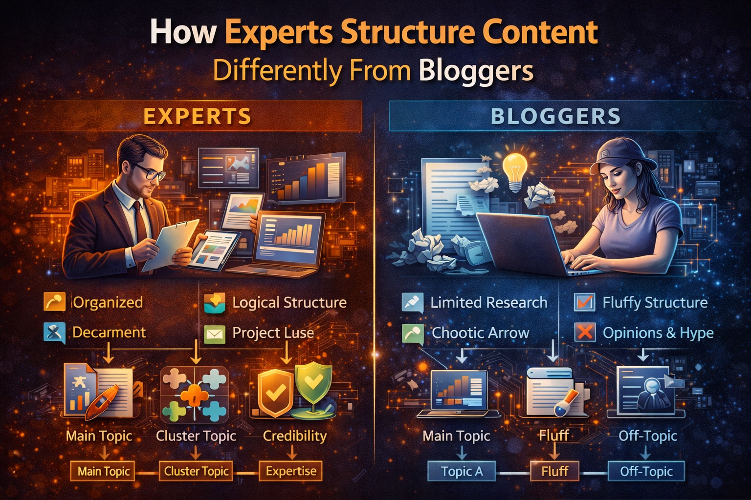 Content structuring experts vs bloggers