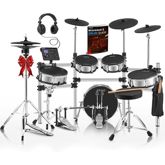 AKLOT Acoustic Electric Drum Set with Full Mesh Pads