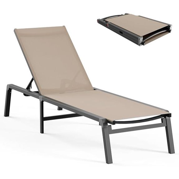 Aluminum Foldable Outdoor Lounge Chair with Adjustable Backrest