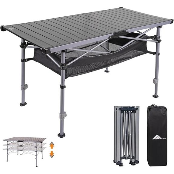 Ablazer Adjustable Camping Table with Carry Bag