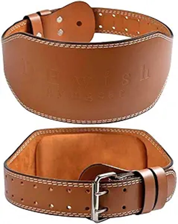 Leather Weightlifting Belt with Adjustable Holes