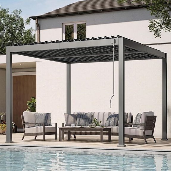 15 Best Aluminum Pergolas for Stylish and Durable Outdoor Spaces 17 Louvered 10x10 Aluminum Pergola with Adjustable Roof