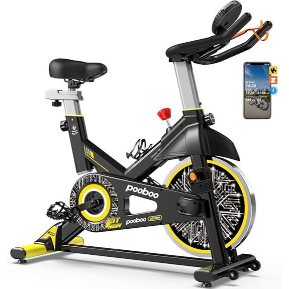 Pooboo Exercise Bike with Adjustable Resistance and Seat