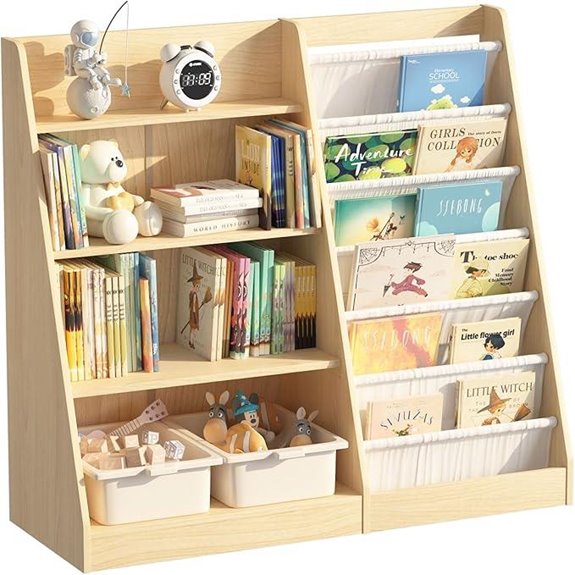4-Tier Kids Bookcase with Adjustable Shelves
