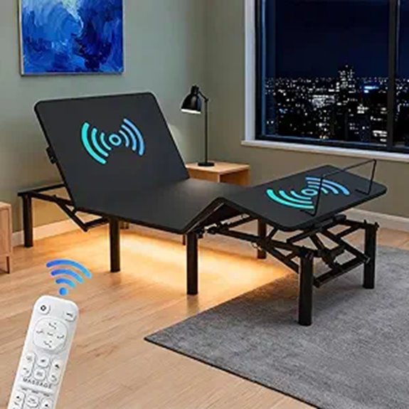 Adjustable Twin XL Bed Frame with Massage & Lights