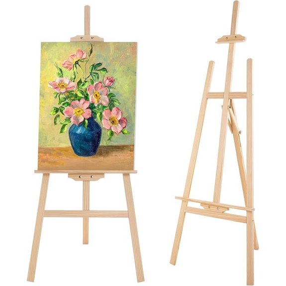 Adjustable Wooden Art Easel for Canvas and Signs