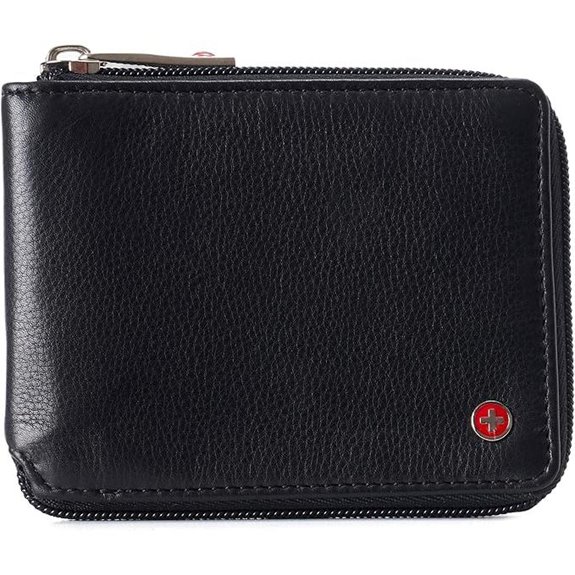 Alpine Swiss Logan RFID Bifold Wallet with Zipper