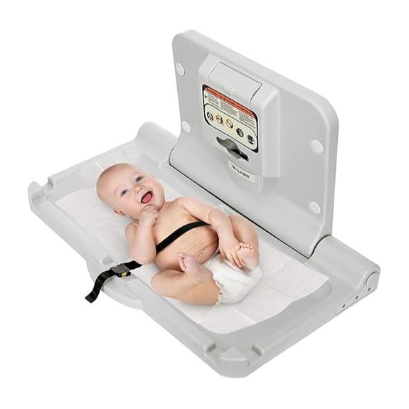 Alpine Wall-Mounted Baby Changing Station with Safety Strap