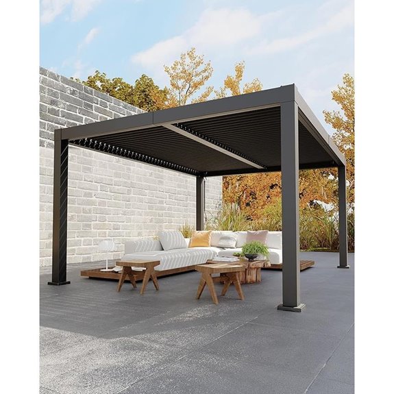 15 Best Aluminum Pergolas for Stylish and Durable Outdoor Spaces 8 Garveelife Aluminum Louvered Pergola 12x16 ft