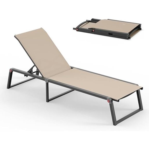 Aluminum Foldable Outdoor Lounge Chair with Recline