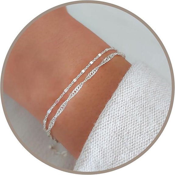 15 Best Sterling Silver Bracelets That Combine Style and Durability 9 Annika Bella Sterling Silver Double Strand Bracelet
